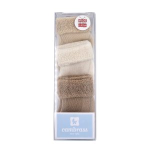 Juego 3 calcetines para bebé liso beige