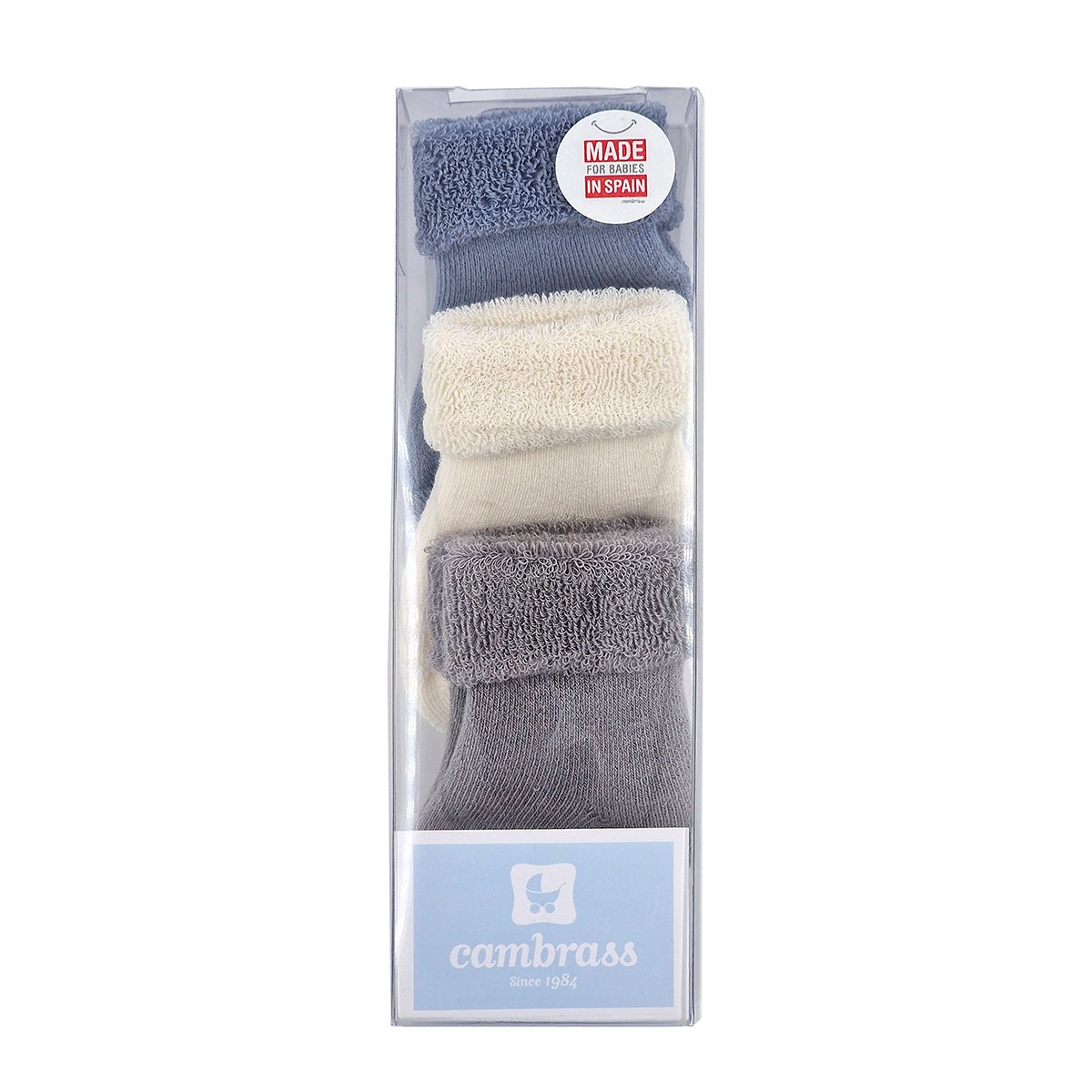 Juego 3 calcetines para bebe liso blue