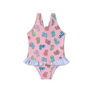 Bañador integral de niña candy rosa Tous Baby