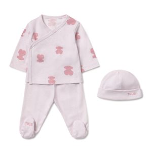 Set de bebé para primera puesta Fluffly rosa