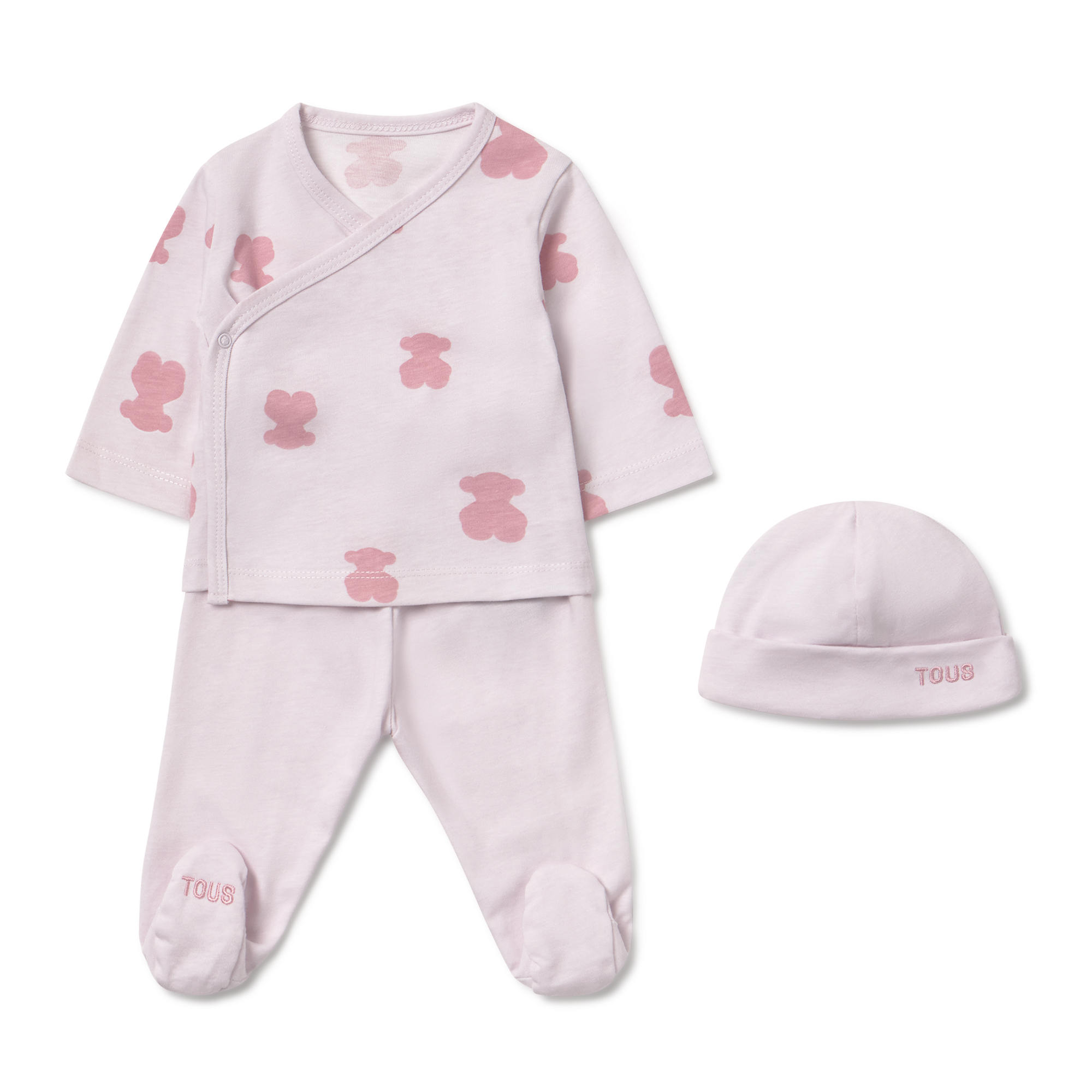Set de bebé para primera puesta Fluffly rosa